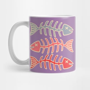 FISH BONES Eaten Food and Fishing in Purple Pink and Red - UnBlink Studio by Jackie Tahara Mug